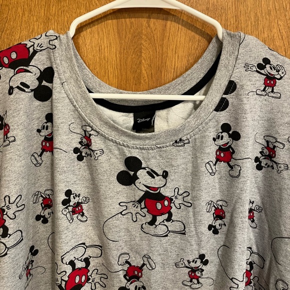 DISNEY Mickey Mouse character soft gray adult pajama set - Picture 2 of 10